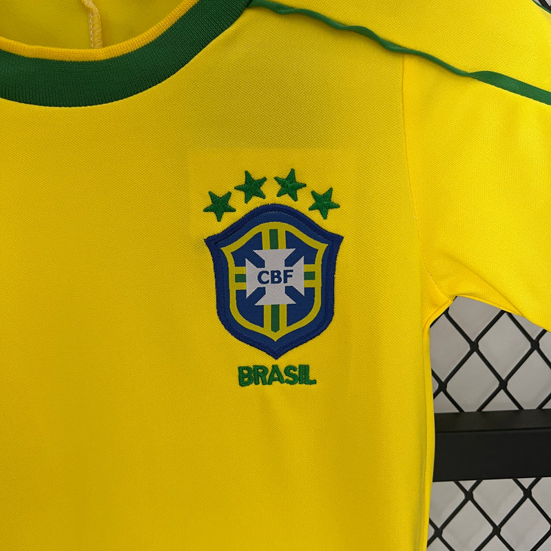 KIT Infantil Retrô da Seleção Brasileira 1998 Casa