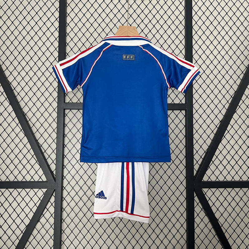 KIT Infantil Retrô da Seleção Francesa 1998 Casa