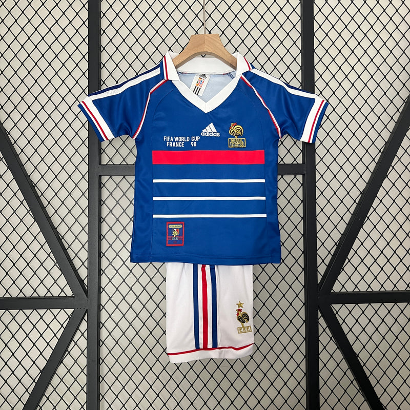 KIT Infantil Retrô da Seleção Francesa 1998 Casa