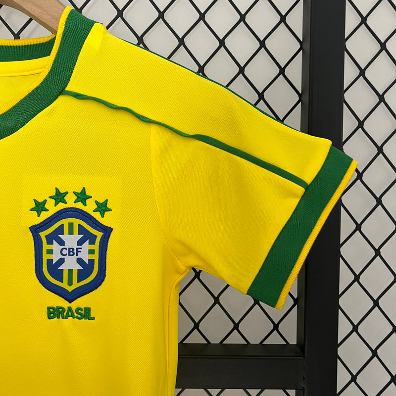 KIT Infantil Retrô da Seleção Brasileira 1998 Casa