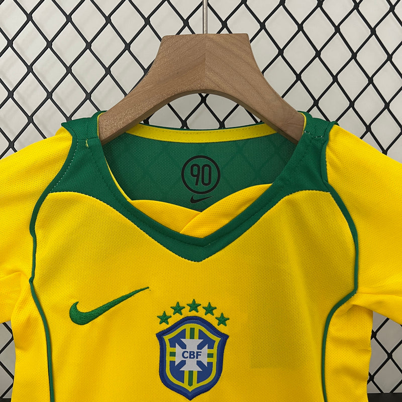 KIT Infantil Retrô da Seleção Brasileira 2004 Casa