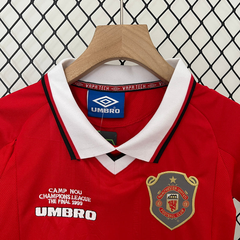 KIT Infantil Retrô Manchester United 1999/00 Casa