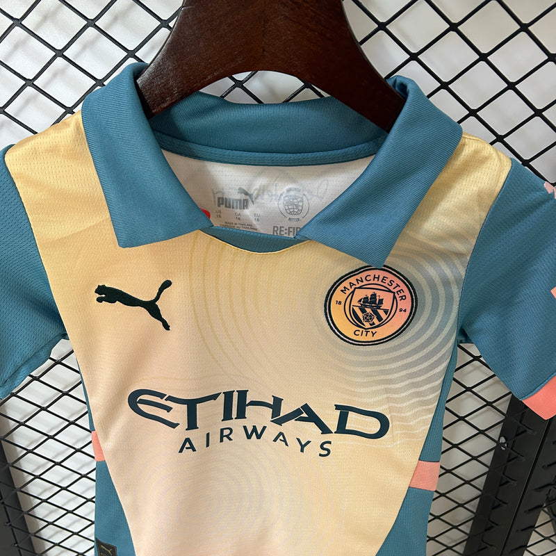 KIT Infantil Manchester City 2024/25 Quarto Uniforme