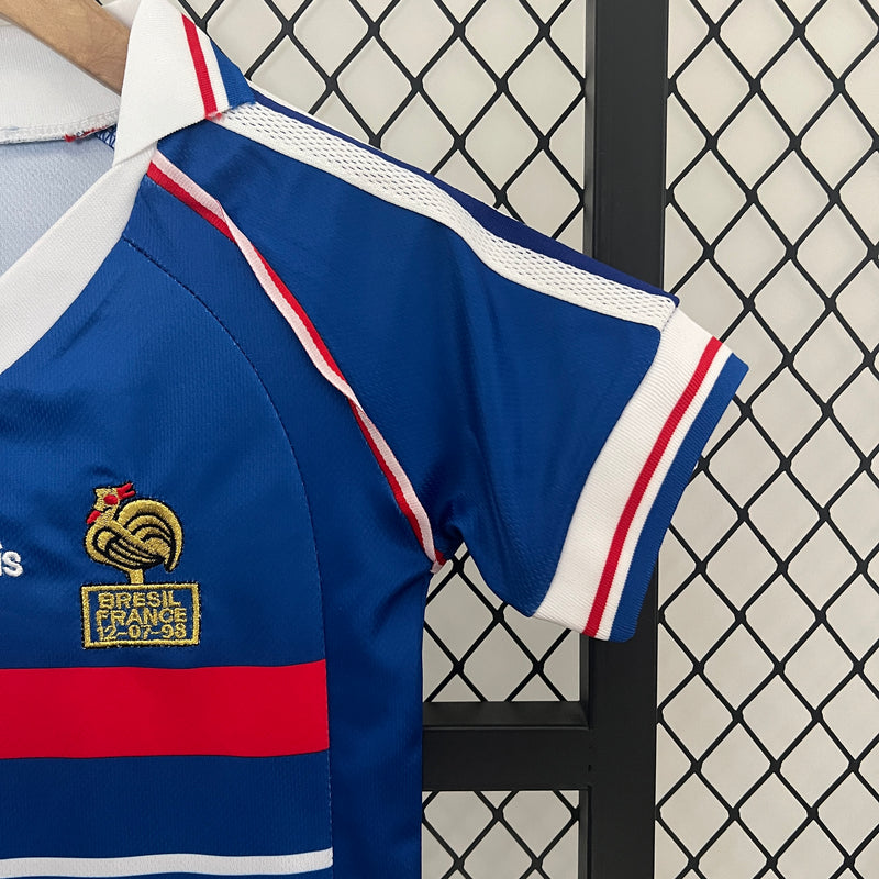 KIT Infantil Retrô da Seleção Francesa 1998 Casa