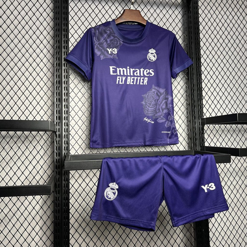 KIT Infantil Real Madrid 2024/25 Y3-Roxa