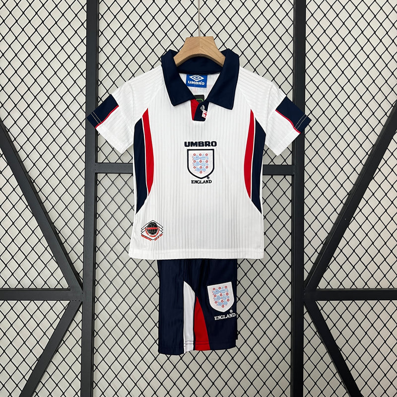 KIT Infantil Retrô da Seleção Inglesa 1998 Casa