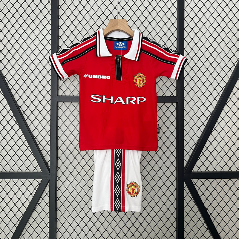 KIT Infantil Retrô Manchester United 1998/99 Casa