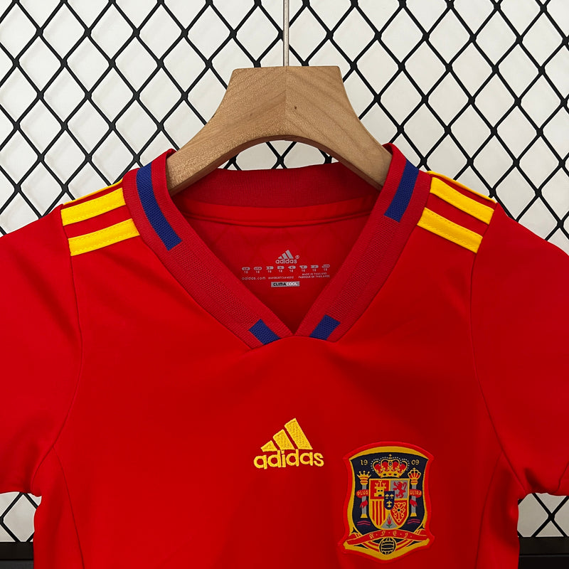 KIT Infantil Retrô da Seleção Espanhola 2010 Casa