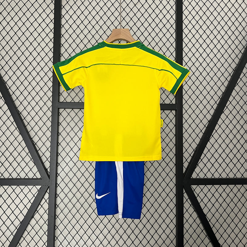 KIT Infantil Retrô da Seleção Brasileira 1998 Casa